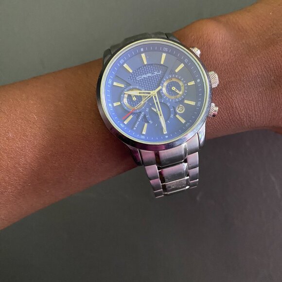 CRRJU Man stainless steel blue and silver quartz wristwatch - Picture 5 of 11